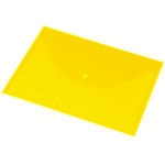 Mape ar pogu A4 Focus,  Panta Plast,  caurspīdīgi dzeltena