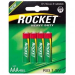 Baterijas AAA LR03 1.5V Heavy Duty 4gab.Rocket