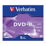 DVD+R 120min/4.7Gb/x16 (jewel) AZO Verbatim 43497