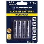 Baterijas AAA LR03 1.5V Alkaline Esperanza cena par 4 gab.