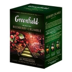 GREENFIELD Redberry Crumble melnā tēja piramīdās 20x1.8g
